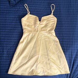 Princess Polly Women's Yellow Spaghetti Strap Fit & Flare Dress